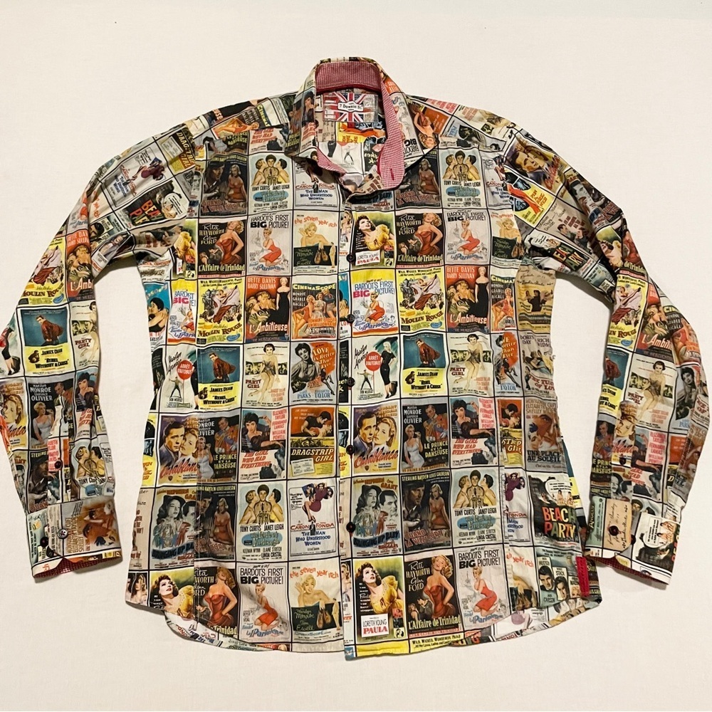 7 Downie St. London Couture Vintage Movie Poster Print Shirt Size 5 Large